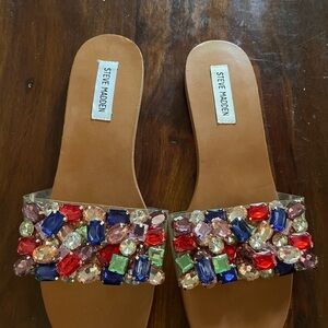 Steve Madden nude Brionna sandals with rhinestones